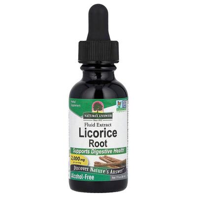 Солодки корень Nature's Answer Licorice Root 2000 мг жидкий экстракт без спирта, 30 мл