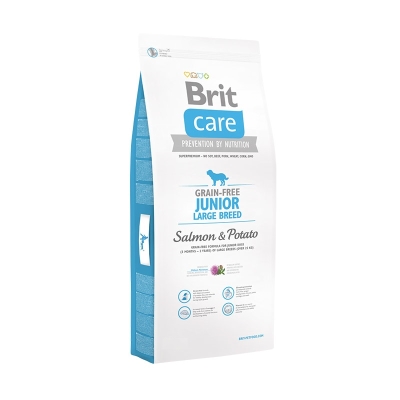 Корм сухой для щенков гигантских пород Brit Care GF Junior Large Breed Salmon & Potato, 3 кг
