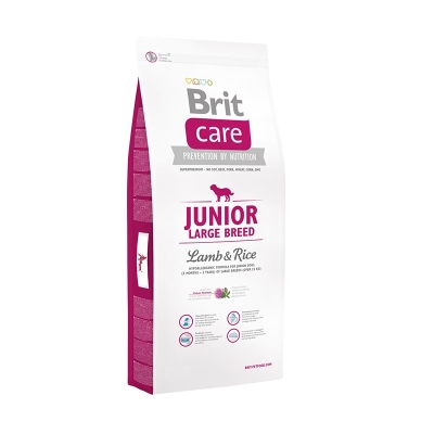 Корм сухой для щенков и молодых собак крупных пород Brit Care Junior Large Breed Lamb & Rice, 12 кг