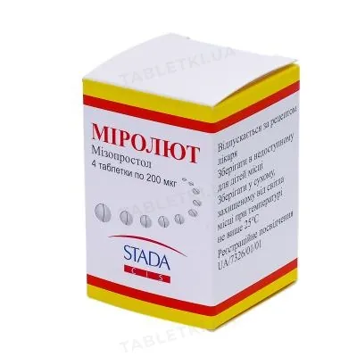 Міролют таблетки по 200 мкг №4 у бан.