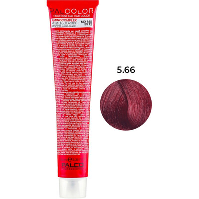 Крем-краска для волос Palco Professional Color № 5.66 светло-коричневый интенсивный красный, 100 мл