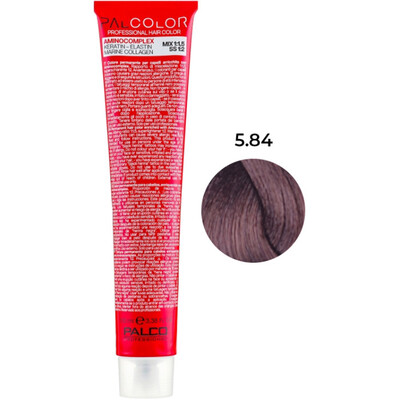 Крем-краска для волос Palco Professional Color № 5.84 светло-коричневый горячий браун-какао амбра 100 мл.