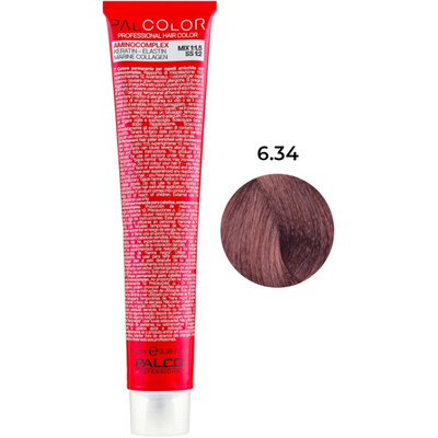 Крем-краска для волос Palco Professional Color № 6.34 блонд тёмный золотисто-медный, 100 мл
