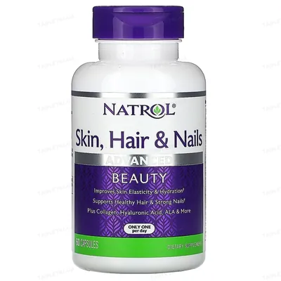 Вітаміни Natrol Skin-Hair-Nails w/ Lutein, 60 капсул