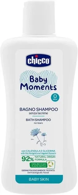 Шампунь для тіла та волосся дитячий Chicco Baby Moments Без сліз з екстрактом календули (10590.00), 200 мл