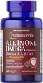 Омега 3,5,6,7,9 с витамином Д3 Puritan's Pride All In One Omega 3, 5, 6, 7 and 9 with Vitamin D3, 60 гелевых капсул