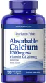 Кальцій з вітаміном Д3 Puritan's Pride Absorbable Calcium 1200 мг Plus Vitamin D3 25 мкг, 100 гелевих капсул