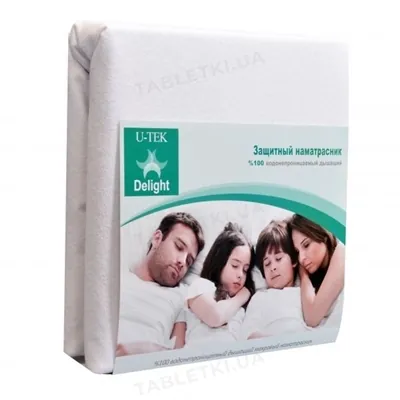Наматрацник U-Tek Delight водонепроникний на гумках по кутах, 60 х 120 см