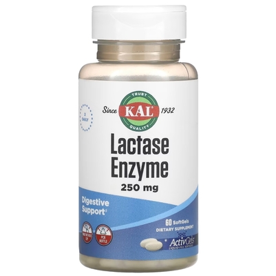 Лактаза KAL Lactase Enzyme, 60 м'яких капсул