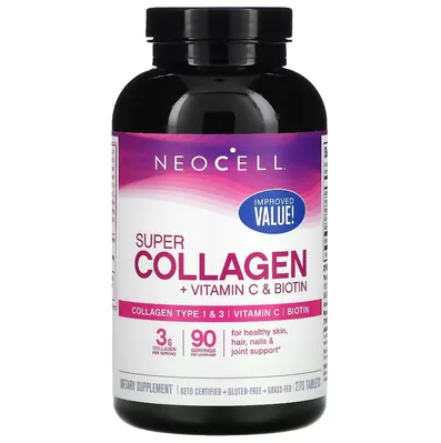 Супер Колаген + вітамін С та біотин NeoCell Super Collagen + Vitamin C & Biotin, 270 таблеток