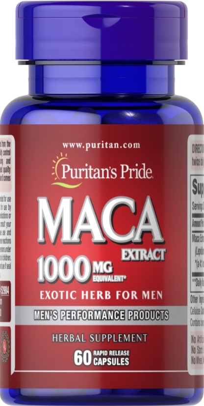 Мака Puritan's Pride Maca 1000 мг Exotic Herb for Men, 60 капсул
