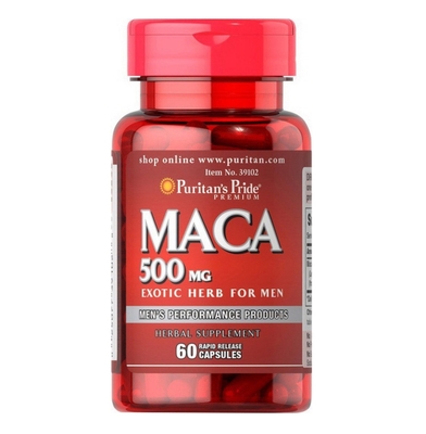 Мака Puritan's Pride Maca 500 мг Exotic Herb for Men, 60 капсул