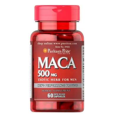 Мака Puritan's Pride Maca 500 мг Exotic Herb for Men, 60 капсул
