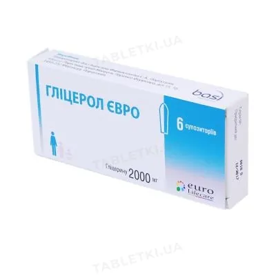 Гліцерол євро супозиторії рект. по 2000 мг №6