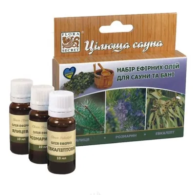 Набір ефірних олій Flora Secret для сауни, Цілюща сауна, 3 флакони х 10 мл