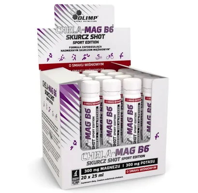 Магній та вітамін В6 Olimp Chela-Mag B6 Skurcz Shot Sport Edition по 25 мл, 20 штук