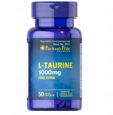 Амінокислота L-Таурин Puritan's Pride L-Taurine 1000 мг, 50 каплет