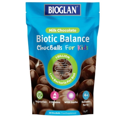 Пробиотики для детей Bioglan Biotic Balance Chocballs For Kid шоколадные шарики, 30 штук