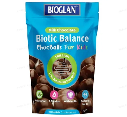 Пробіотики для дітей Bioglan Biotic Balance Chocballs For Kid шоколадні кульки, 30 штук
