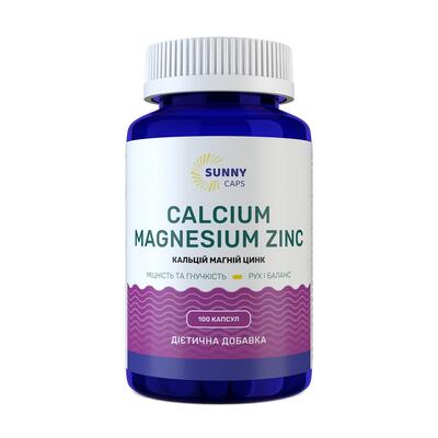 Кальцій, магній, цинк Sunny Caps Calcium, Magnesium, Zinc, 100 капсул