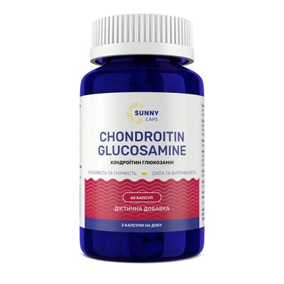 Хондроїтин та глюкозамін Sunny Caps Chondroitin та Glucosamine Powerful, 60 капсул