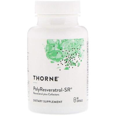 Ресвератрол, Птеростильбен, Куркумин Thorne Research PolyResveratrol-SR, 60 капсул