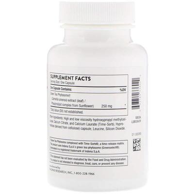 Зеленый чай Thorne Research Green Tea Phytosome, 60 капсул