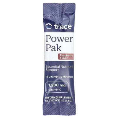 Электролиты Trace Minerals Electrolyte Stamina Power Pak со вкусом малины, 30 пакетов