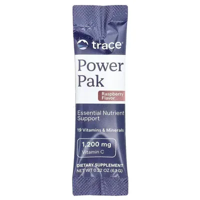Електроліти Trace Minerals Electrolyte Stamina Power Pak зі смаком малини, 30 пакетів