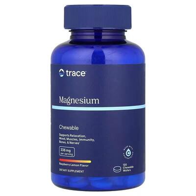 Магній Trace Minerals Magnesium Chewable зі смаком малини і лимона, 120 жувальних цукерок