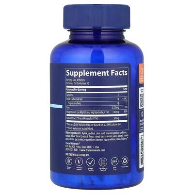 Магній Trace Minerals Magnesium Chewable зі смаком малини і лимона, 120 жувальних цукерок
