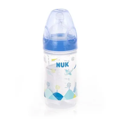 Пляшечка Nuk Classic First Choice із соскою із силікону, 1 розмір, голуба, 150 мл