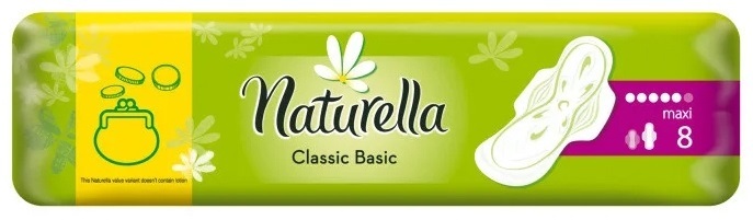 Прокладки гигиенические Naturella Classic Basic Maxi 5 капель, 8 шт