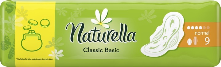 Прокладки гігієнічні Naturella Classic Basic Normal 4 краплі, 9 шт