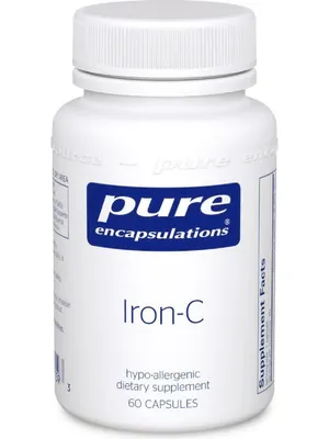 Залізо та вітамін С Pure Encapsulations Iron-C, 60 капсул