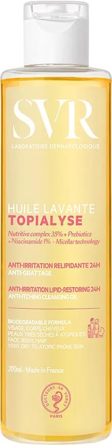 Олія очищуюча SVR Topialyse ліпідовідновлююча для сухої та чутливої шкіри схильної до атопії, 200 мл