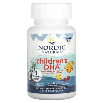 Рыбий жир для детей Nordic Naturals Children's DHA 250 мг, клубника, мини-капсулы мягкие №180