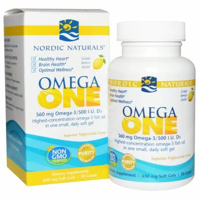 Омега-3+ D3 Nordic Naturals Omega One 560 мг/500 МЕ, 30 мягких капсул