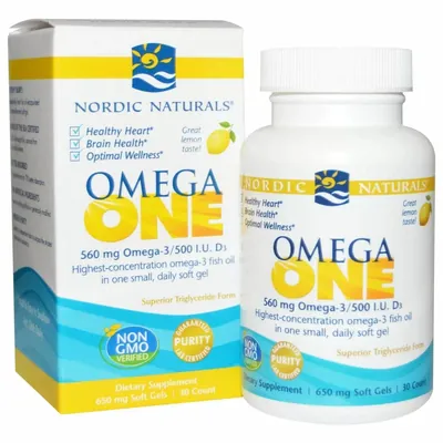 Омега-3+ D3 Nordic Naturals Omega One 560 мг/ 500 МО, 30 м'ягких капсул