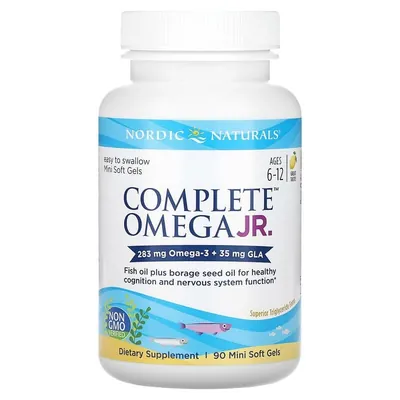 Омега Nordic Naturals Complete Omega Junior для підлітків, лимон, міні-капсули м'які №90