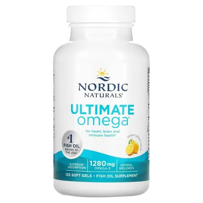 Омега Nordic Naturals Ultimate Omega 1280 мг, лимон, 120 капсул