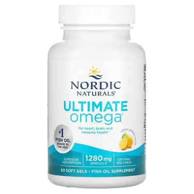 Омега Nordic Naturals Ultimate Omega 1280 мг, лимон, 60 капсул