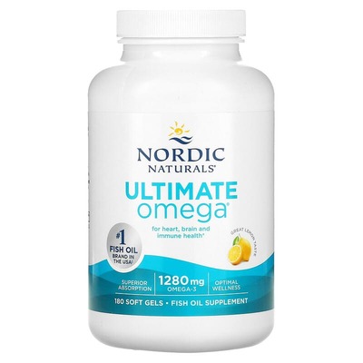 Омега Nordic Naturals Ultimate Omega 1280 мг, лимон, 180 капсул