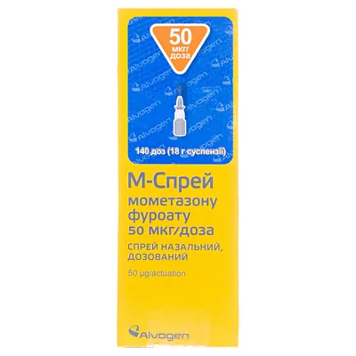 М-спрей спрей наз., доз. 50 мкг/дозу по 140 доз (18 г) у пляш. з насос.-розпил.