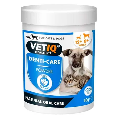 Порошок VetIQ Denti-Care для догляду за зубами та ротовою порожниною котів і собак, 60 г