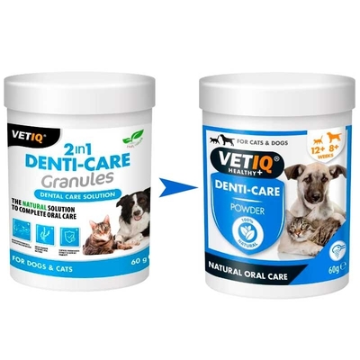 Порошок VetIQ Denti-Care для ухода за зубами и полостью рта кошек и собак, 60 г