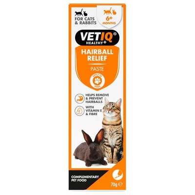 Паста VetIQ Hairball Relief для вывода шерсти у кошек и кроликов, 70 г