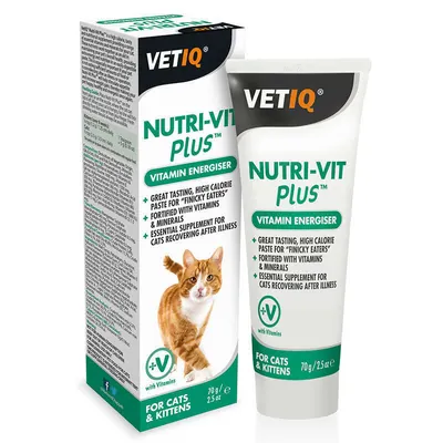Паста VetIQ Nutri-Vit Plus вітамінна висококалорійна для вередливих котів, 70 г