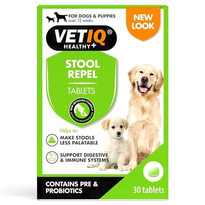 Добавка VetIQ Stool Repel для предотвращения копрофагии у щенков и взрослых собак, 30 таблеток