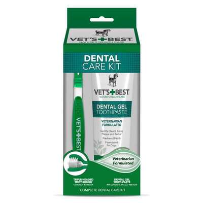 Набор Vet's Best Dental Care для ухода за полостью рта (гель + зубная щетка)